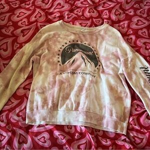 Pink and white marbled paramount sweatshirt